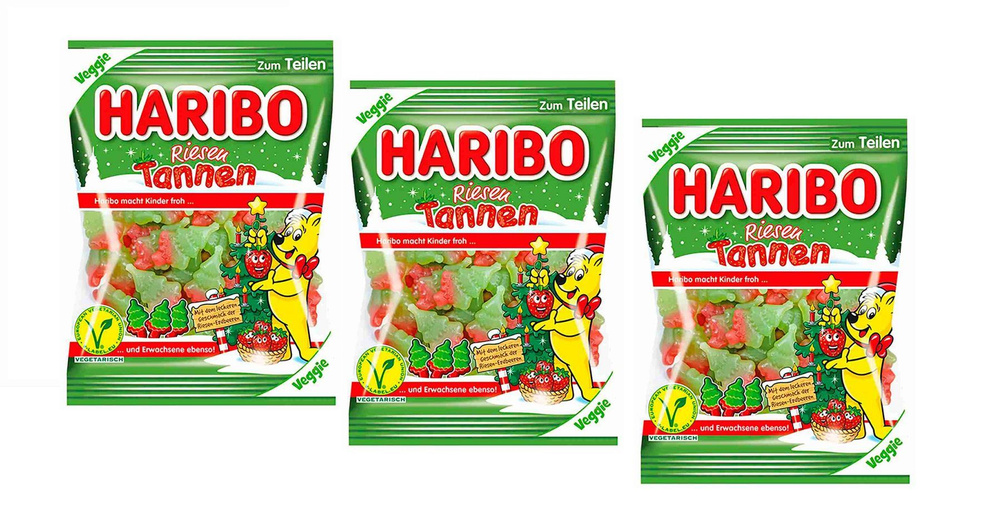 Новогодний мармелад Haribo CHRISTMAS RIESEN TANNEN, (Рождественские елочки), ( 3 шт. х 200 гр.)  #1