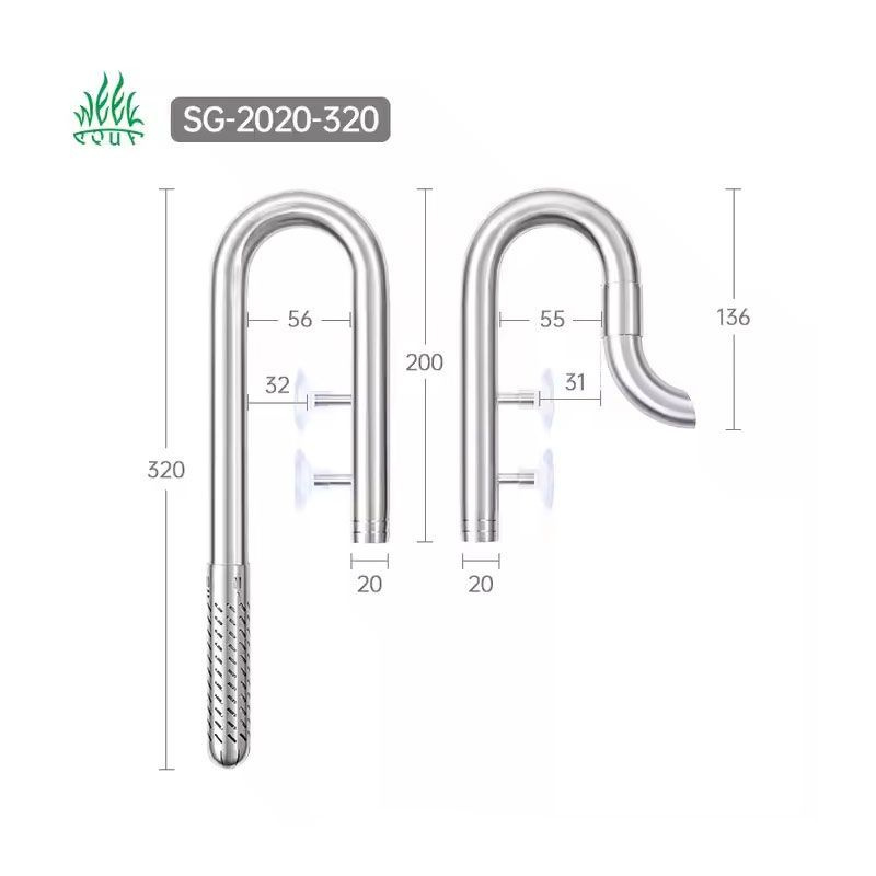 WEEK AQUA SG-2020-320 Нержавеющая сталь Лили Пайп (Lily Pipe) комплект трубок забора и возврата воды #1