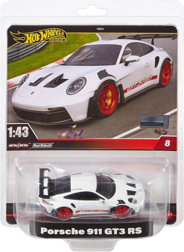 Коллекционная Premium машинка Hot Wheels Porsche 911 GT3 RS White (коллекция 2024 Premium 1:43, №8)  #1