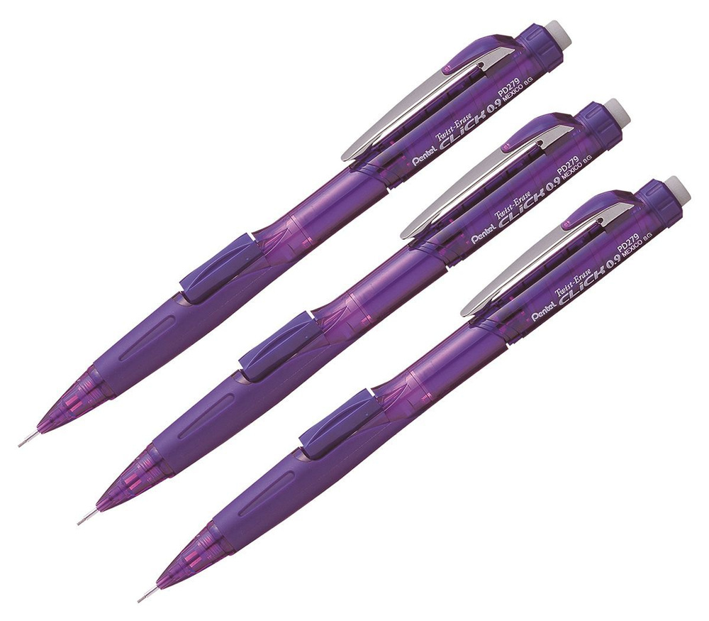 Механический карандаш PENTEL TWIST-ERASE CLICK PD279T-VX 0.9 мм фиолетовый полупрозрачный корпус комплект #1