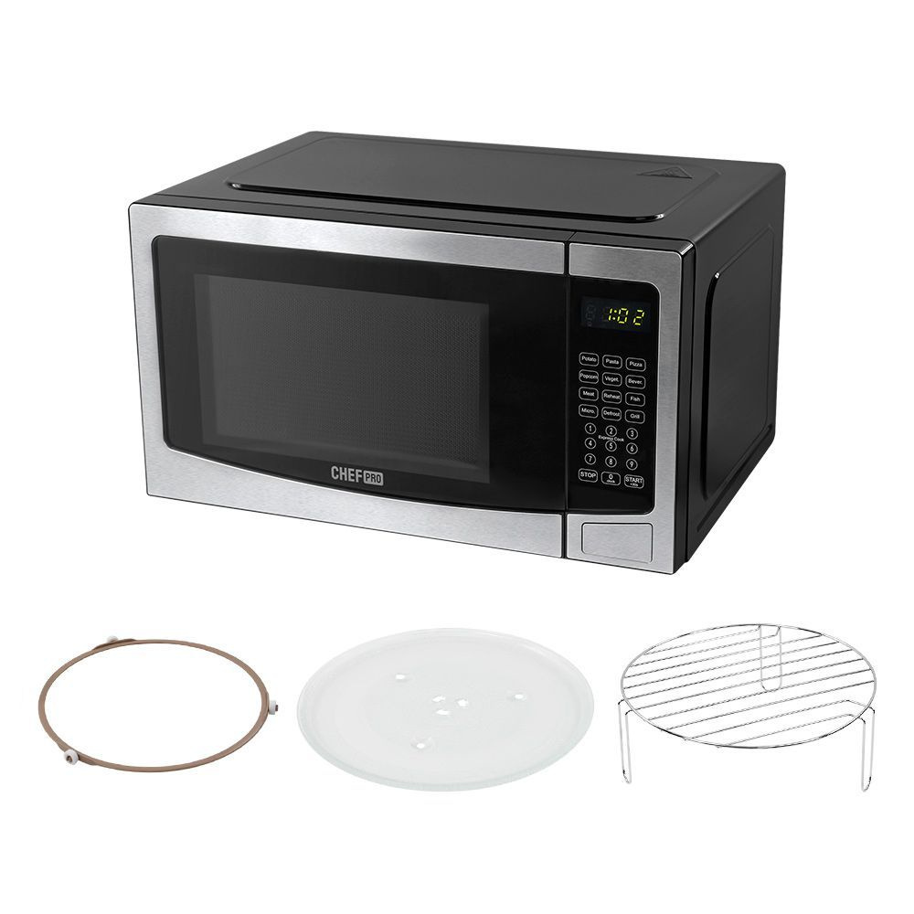 Микроволновая печь CHEF PRO CF-MW1956A с грилем, 33л, 2500Вт, микроволновка, черный/сталь  #1