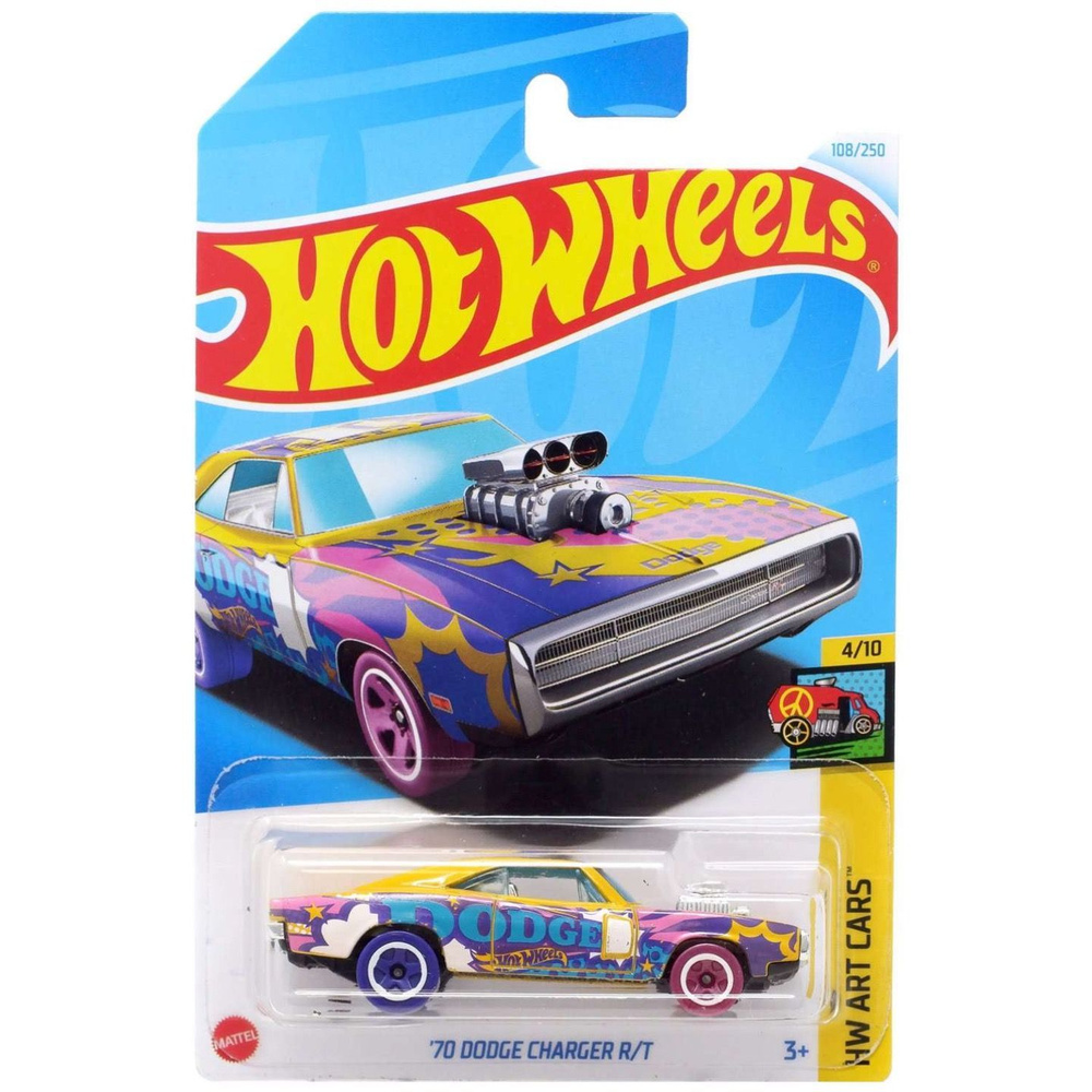 HTB76 Hot Wheels машинка металлическая игрушка коллекционная масштабная модель 70 Dodge Charger R/T Кейс #1