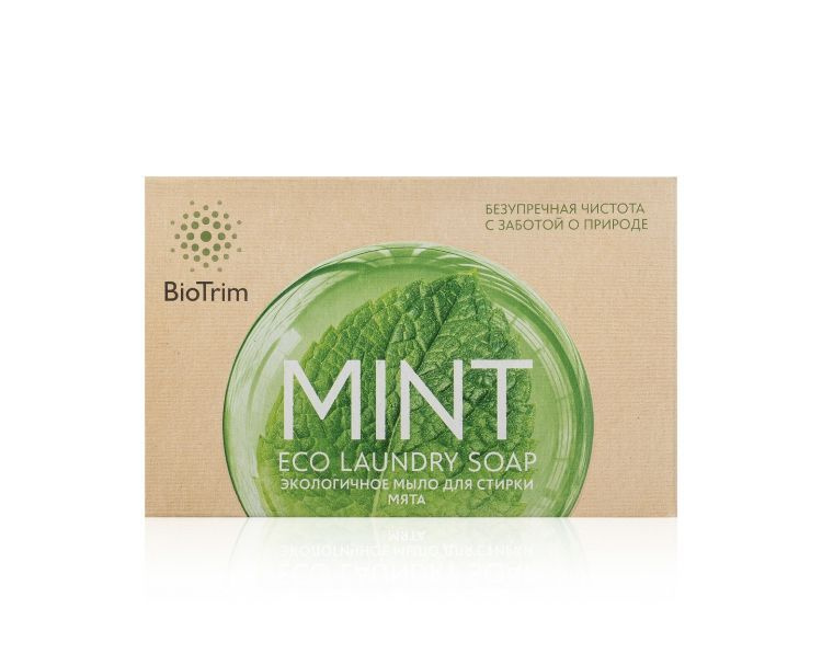 Набор 3 шт Экологичное мыло BioTrim Eco Laundry Soap MINT для стирки с запахом мяты  #1