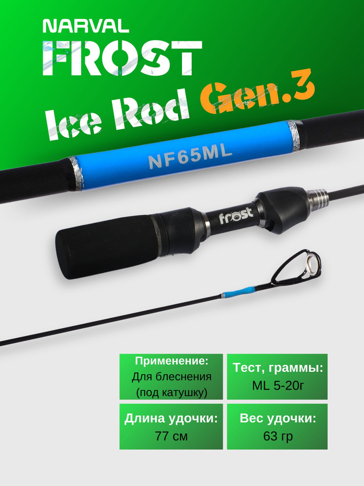 Зимнее удилище со сменным хлыстом Narval Frost Ice Rod Gen.3 77cm #ML / Удилище для блеснения Нарвал #1