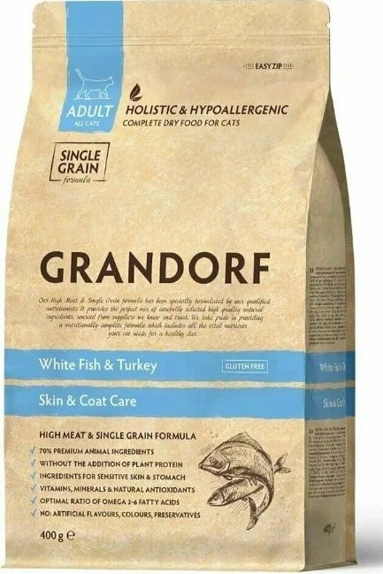 Корм GRANDORF Skin&Coat Care рыба, индейка 0.4 кг #1