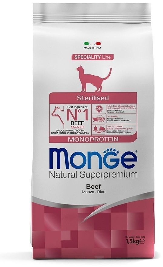 Корм Monge Monoprotein Sterilised для стерилизованных говядина 1.5 кг  #1