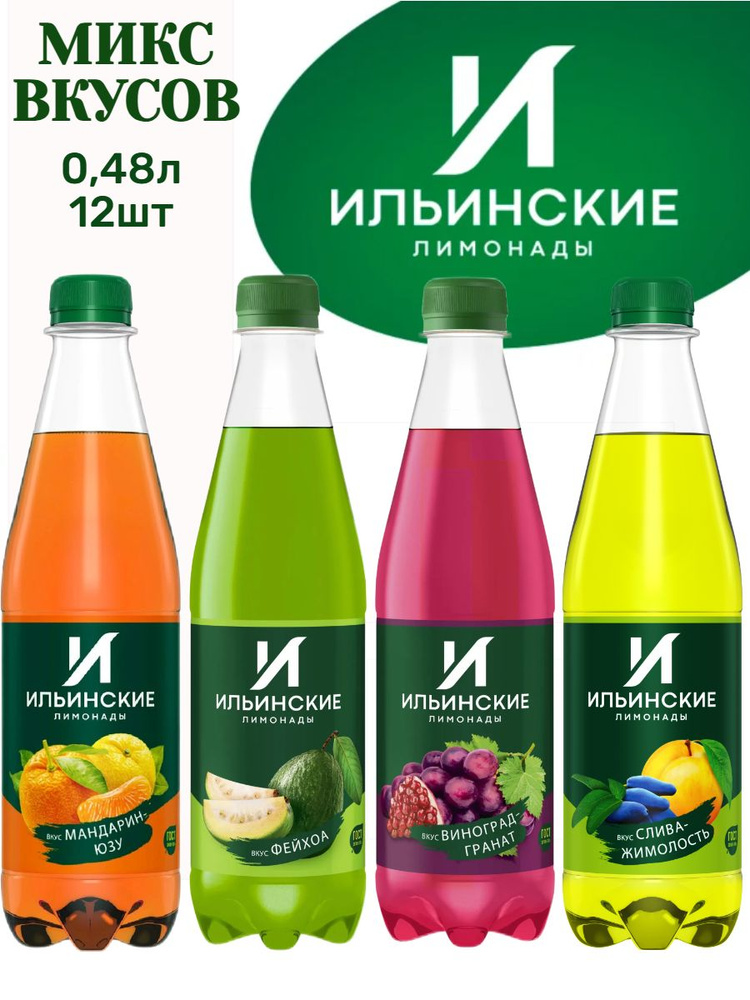 Напиток Ильинские Лимонады Микс Вкусов 0,48л х 12шт #1