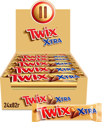 Шоколадный батончик Twix Xtra, 24 шт по 82 г, Печенье, шоколад, карамель Акции