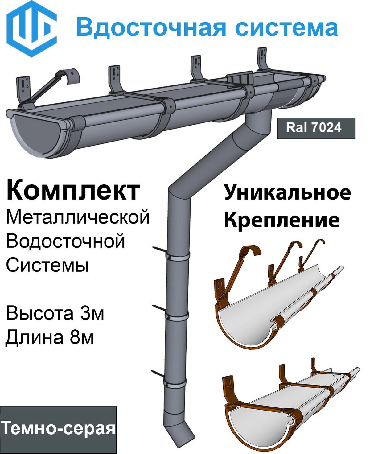 Готовый комплект водостока