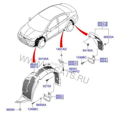 Клипсы для автомобиля  Hyundai, Kia