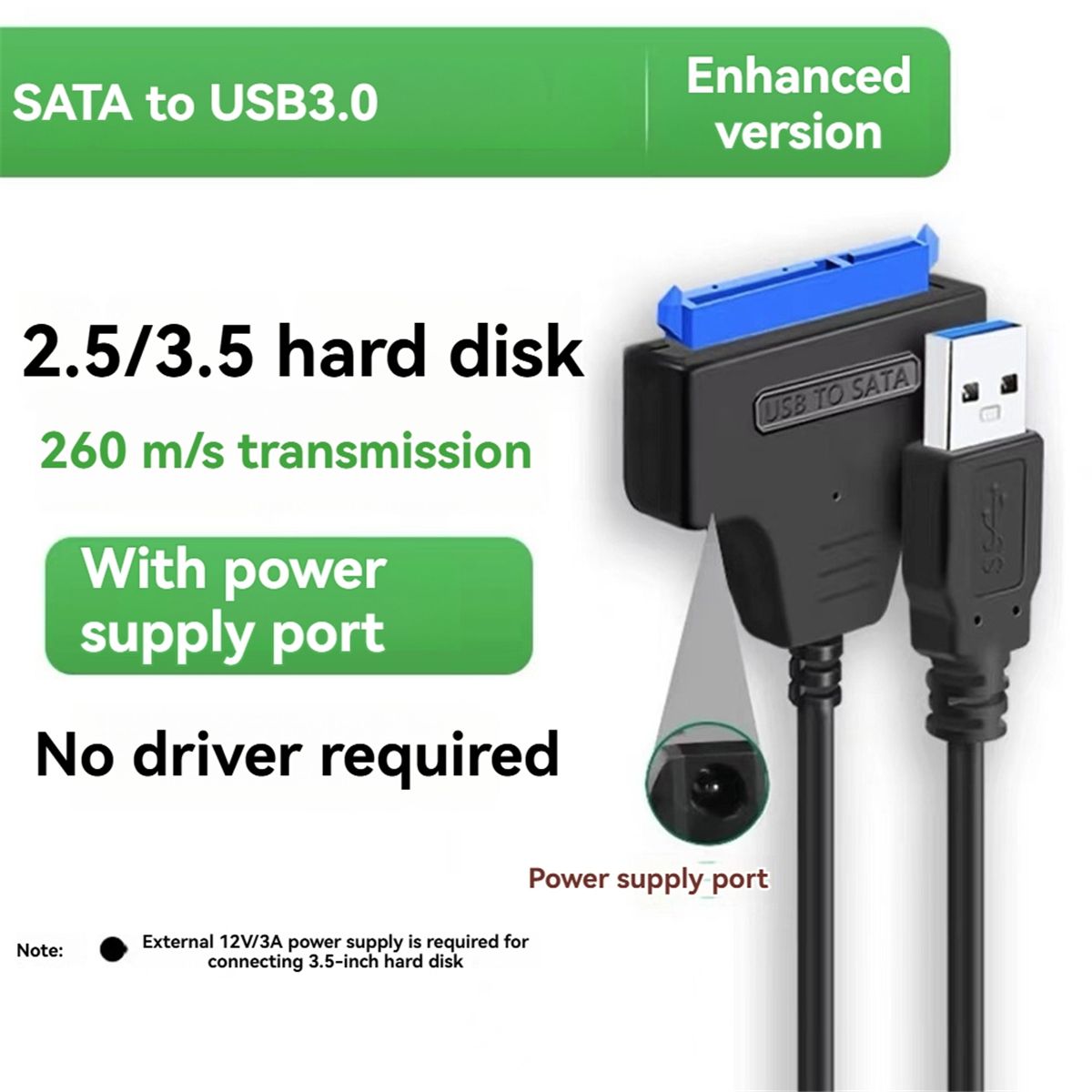 Кабель-адаптерSATA-USB3.0для2,5-дюймовыхSSD/HDD-накопителей