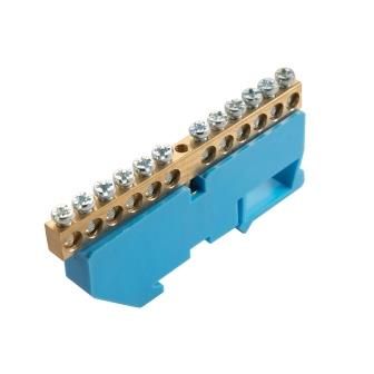 Шинанулеваянадин-рейку14отверстийсинийизоляторвщиток