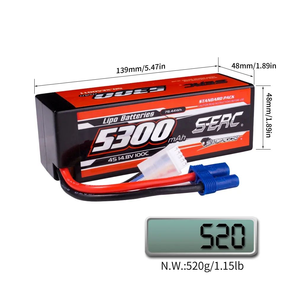 АккумуляторSUNPADOW2S3S4S7.4V11.1V14.8VLipoсразъемомEC55300mAh100CдлямоделейRCавтомобилей,самолетов,DJI,грузовиков,танков,багги,гоночныхлодок
