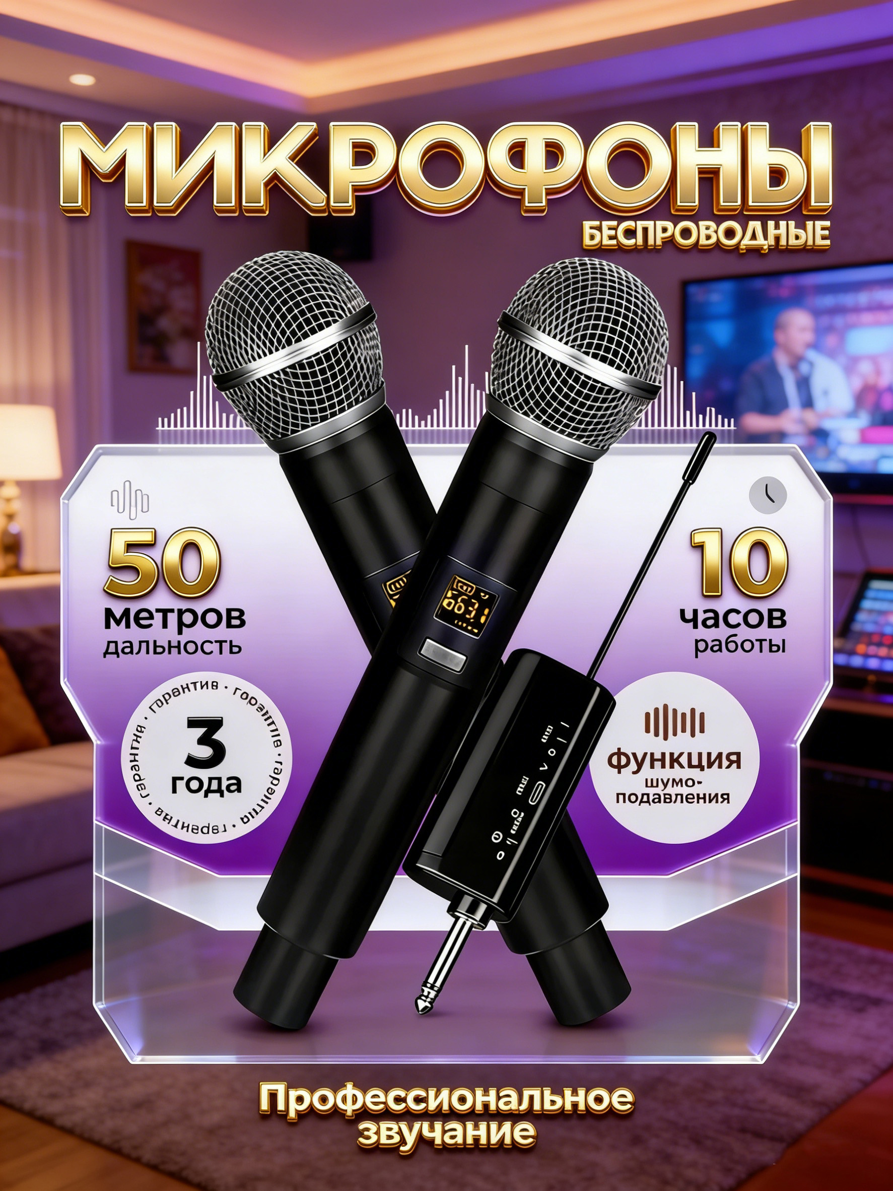 2профессиональныхбеспроводныхмикрофона,U-сегментныемикрофоны,караоке,пениенаоткрытомвоздухе,прямаятрансляция,выступлениенасцене