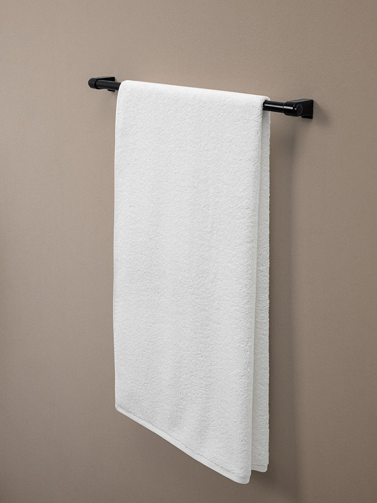 Полотенце махровое белое, гостиничное FORS 400 гр/м2, полотенце для лица и рук 50х90 см  #1
