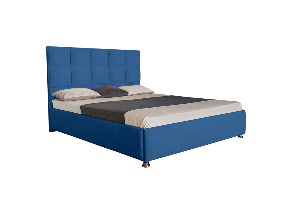 Двуспальная кровать Флорида Нью 200x200 основание металлическое с ламелями велюр бирюзовый ножки 13 см #1