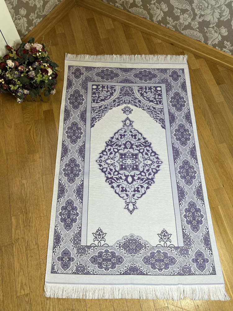 I love Islam Коврик для намаза вьющийся цветок, 0.66 x 1.11 м #1