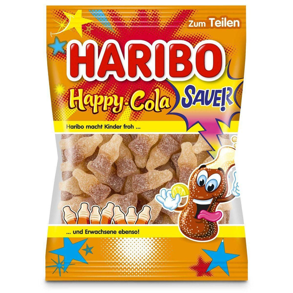 Мармелад жевательный Харибо Счастливая кола кислая 175 грамм / Haribo Happy Cola Sauer saver 175g  #1