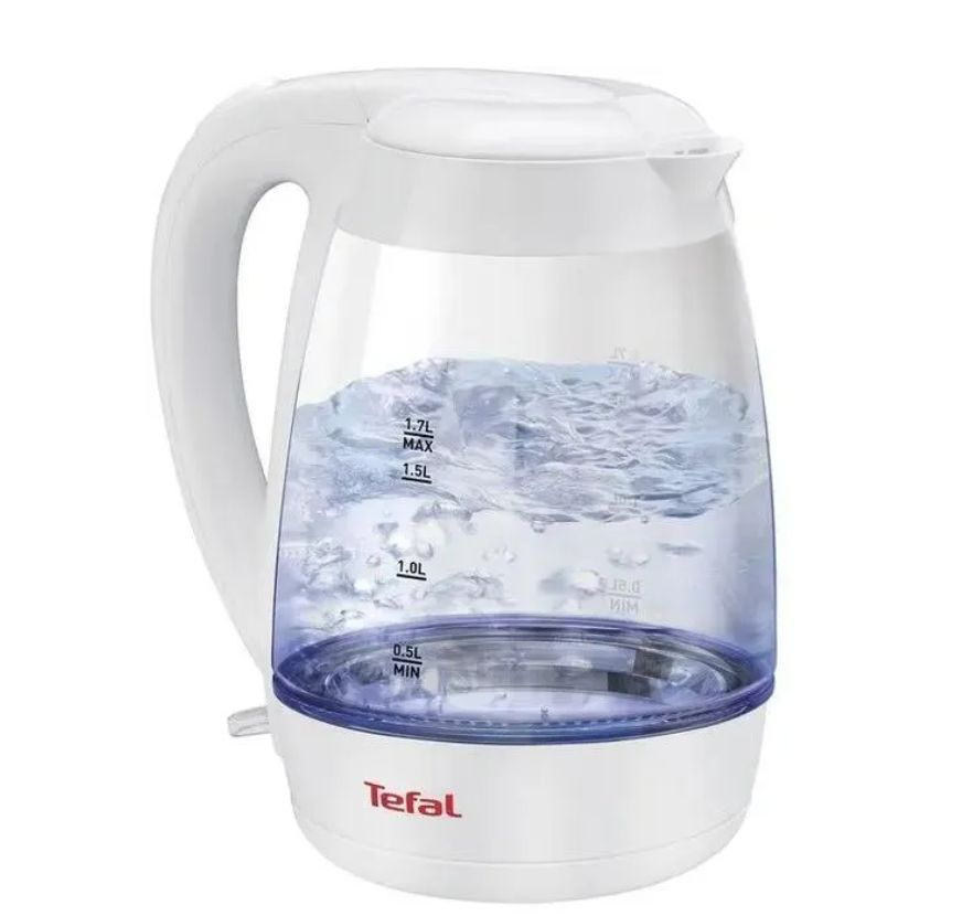 Tefal Электрический чайник Чайник TEFAL KO450132 (белый), 1,7л, стекло, 2200 Вт., белый  #1