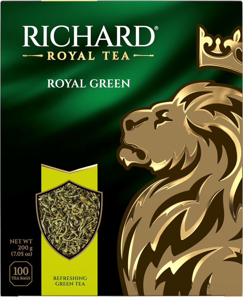 Чай зеленый в пакетиках RICHARD "Royal Green" китайский, байховый- 100 шт  #1