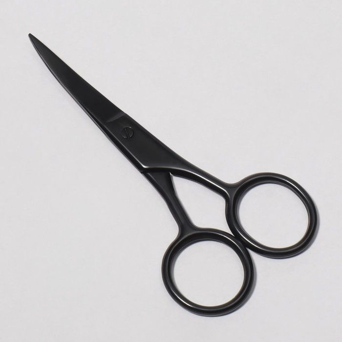 Ножницы маникюрные, широкие, загнутые, 10 см, цвет матовый чёрный  #1