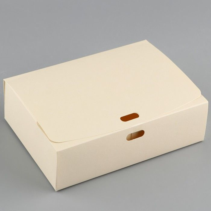Коробка складная Бежевая , 16,5 х 12,5 х 5 см, БЕЗ ЛЕНТЫ #1