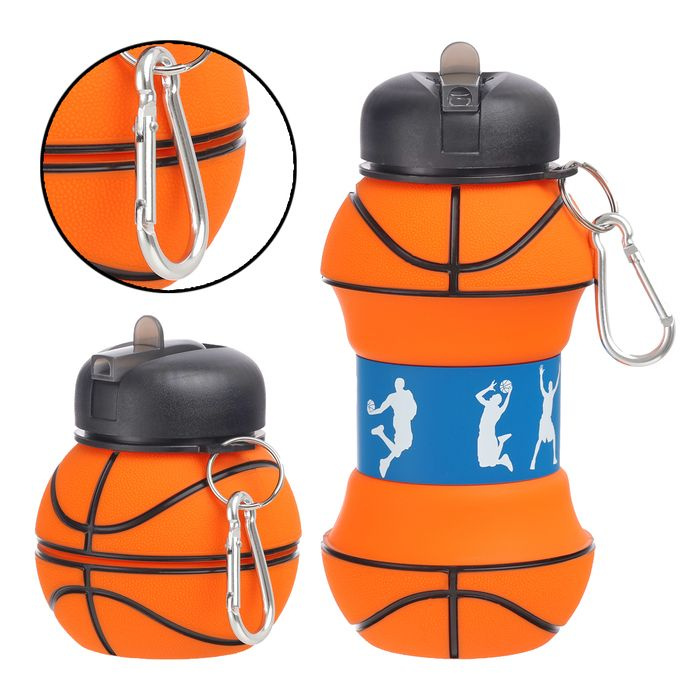 Бутылка для воды "Баскетболный мяч", 550 мл, складная, 18 х 8.7 см  #1