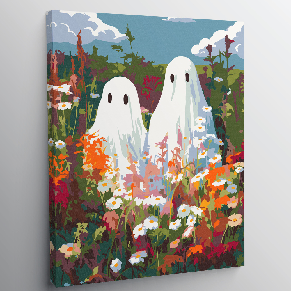 Картина по номерам, холст на подрамнике - Призраки в поле - Хеллоуин 30x40 см.  #1