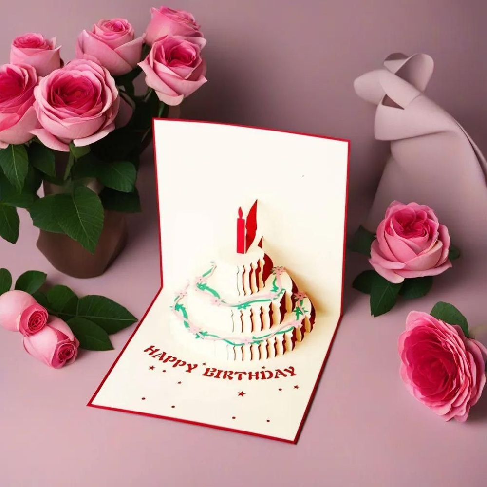Оригинальная поздравительная открытка HAPPY BIRTHDAY на день рождения ...