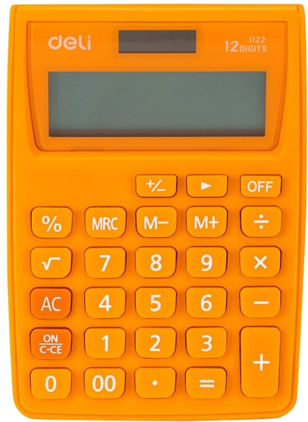 Калькулятор настольный Deli E1122/OR оранжевый 12-разр. #1