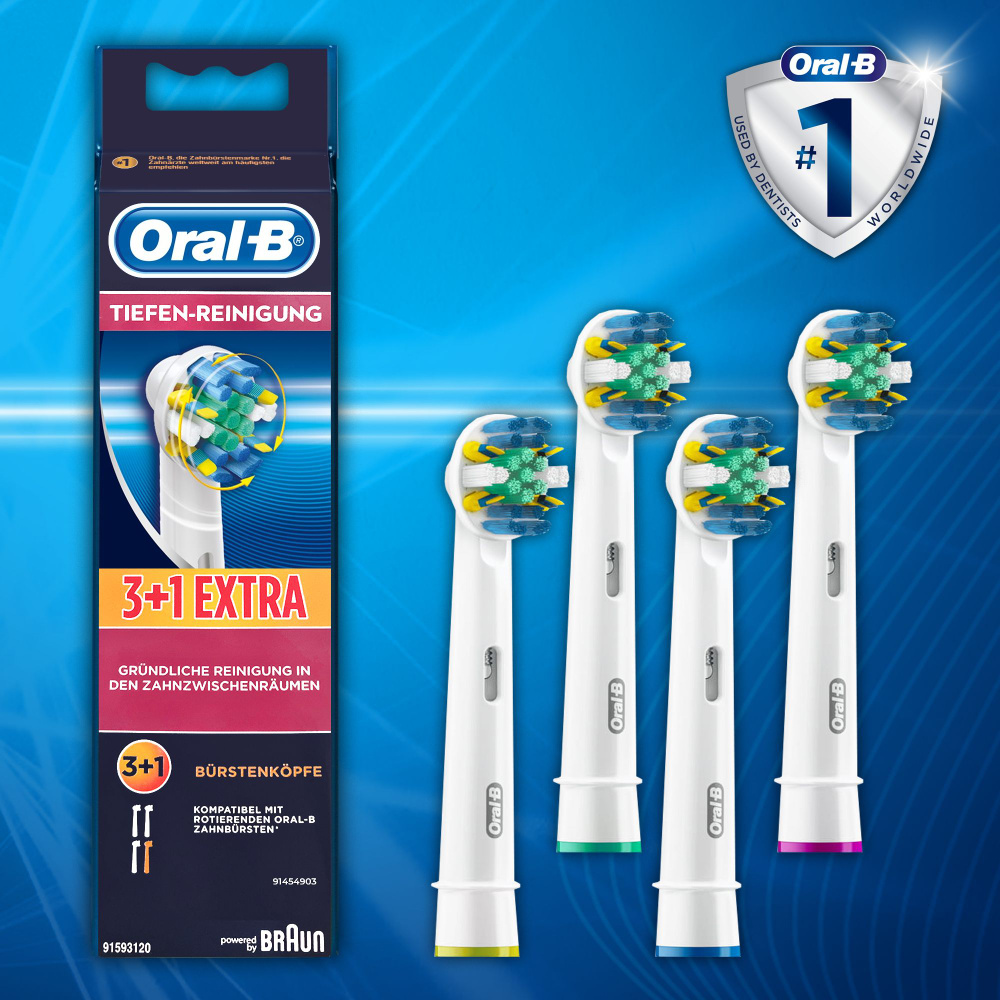 Насадки для электрических зубных щеток Oral-B Floss Action CleanMaximiser, 4 шт, для глубокой чистки #1