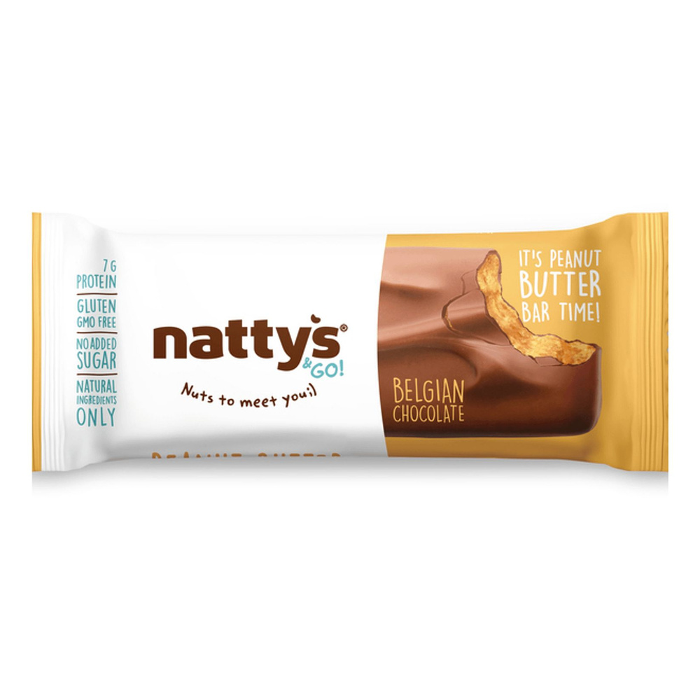 Батончик Nattys&Go Peanut шоколадный с арахисовой пастой 45 г #1
