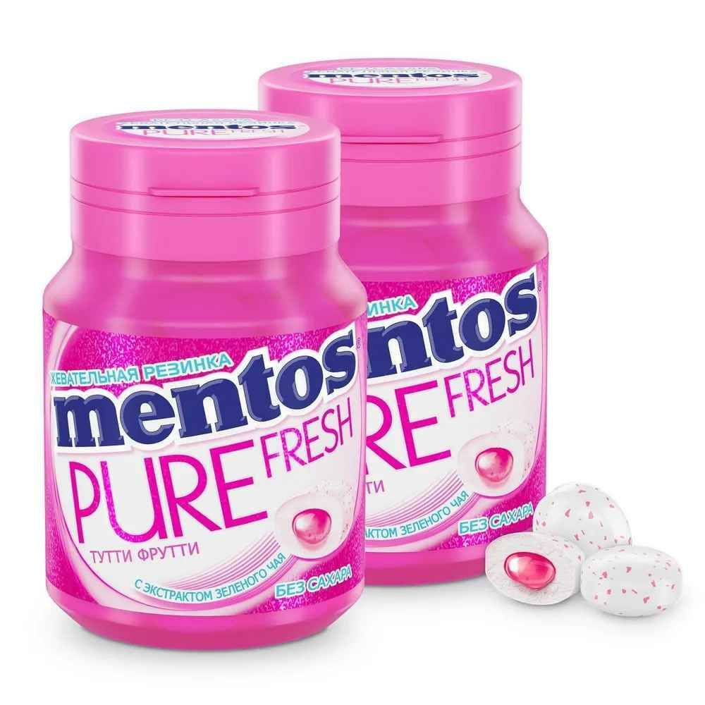 Жевательная резинка Mentos Pure Fresh Тутти Фрутти,54гр*2 шт #1