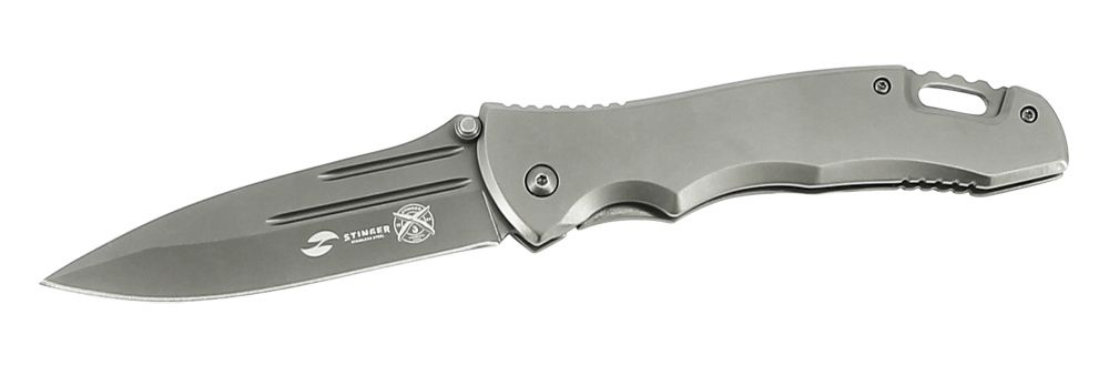 Нож складной Stinger, клинок из нержавеющей стали 10,2 см, рукоять из нержавеющей стали серого цвета #1