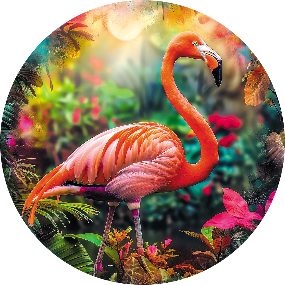 Деревянный пазл "Фламинго" коллекции "Мир птиц" / 30х30см, 223 детали / Подарок для взрослых и детей #1