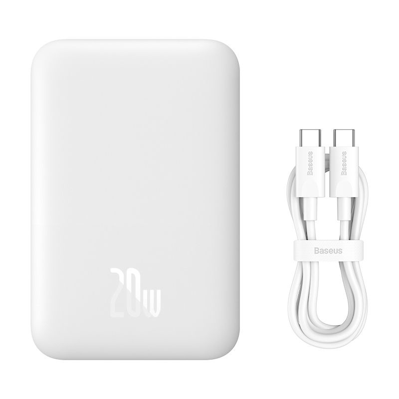 Powerbank с беспроводной зарядкой Baseus Magnetic Mini Wireless 6000mAh 20W (PPCX100502) белый  #1