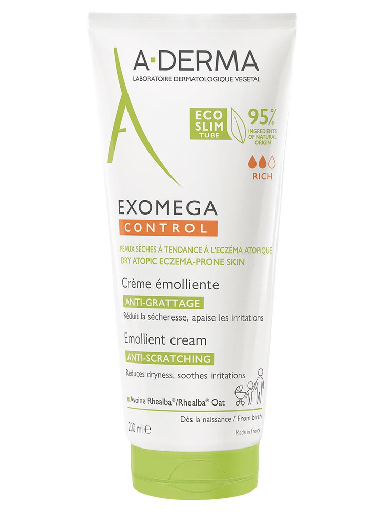 A-Derma Exomega Control крем для лица и тела смягчающий, 200 мл #1