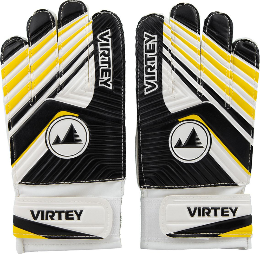 Вратарские перчатки Virtey / Виртей FG02 манжета на липучке, черный, размер 6 / футбольная экипировка #1
