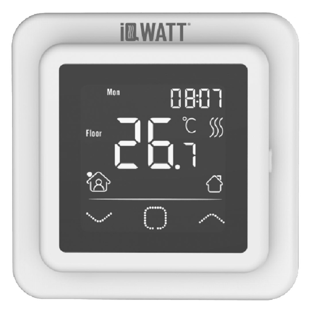 Электронный программируемый терморегулятор с сенсорным дисплеем (белый) IQWATT SMART HEAT  #1