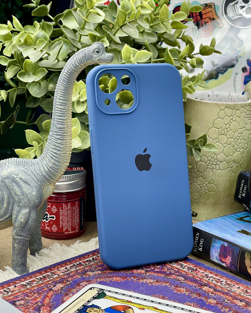 Силиконовый чехол на iPhone 14 с защитой камер, противоударный / Silicone Case iPhone 14 Sea Wave (Blue) #1