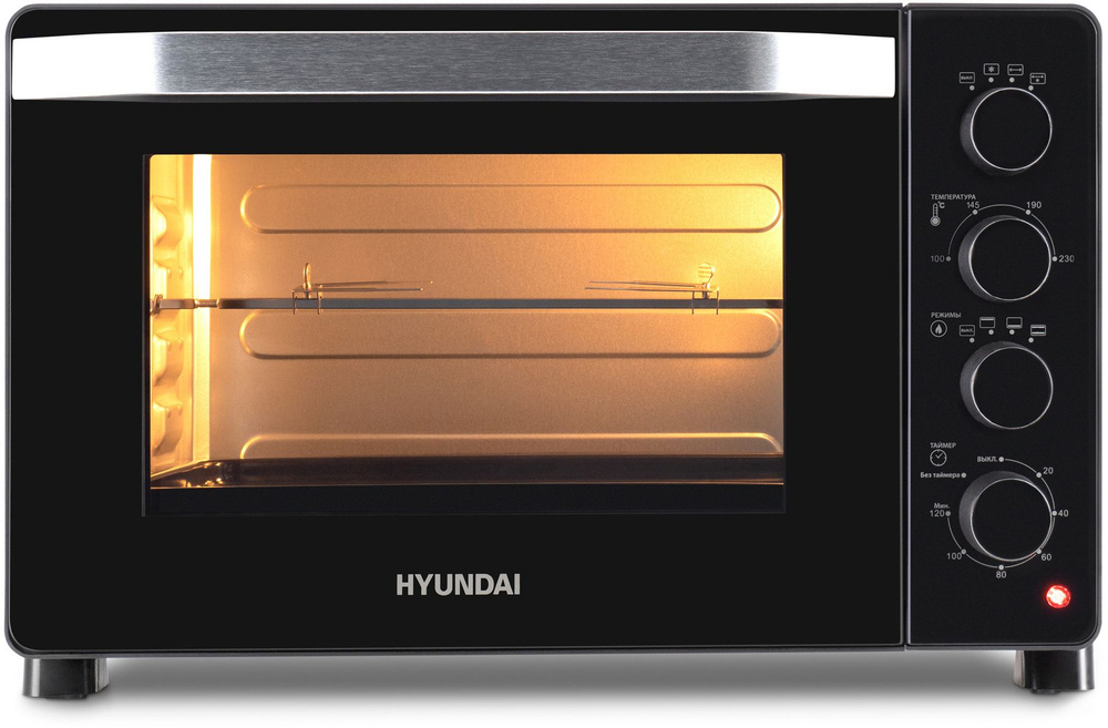 Мини-печь Hyundai MIO-HY081 38л. 2000Вт серебристый/черный #1