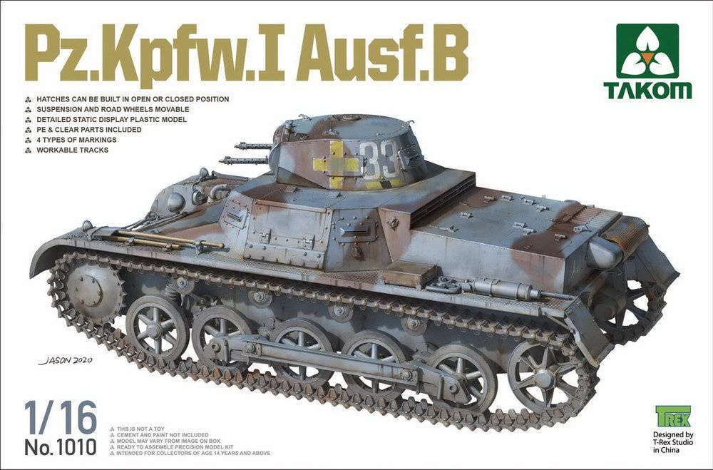 Сборная модель танка TAKOM Немецкий танк Pz.Kpfw.I Ausf.B 1/16, масштаб 1/16  #1