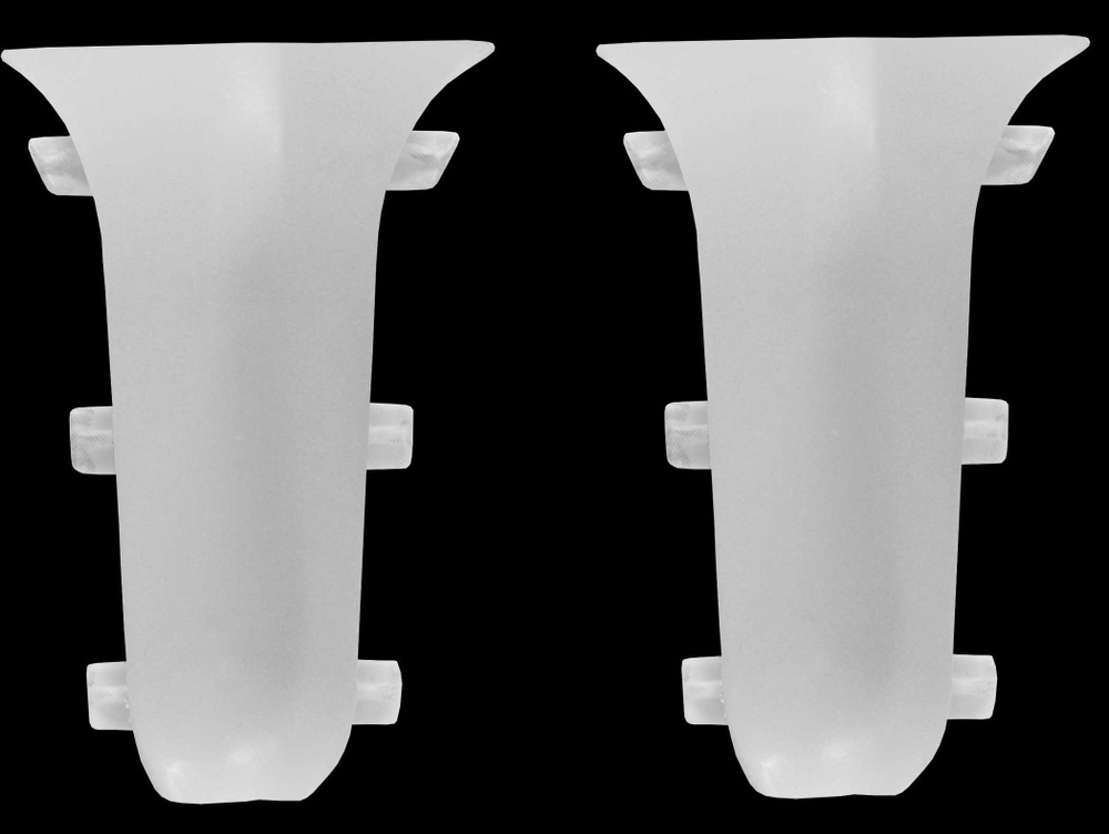 Угол для плинтуса внутренний белый матовый 70 мм 2 шт. #1
