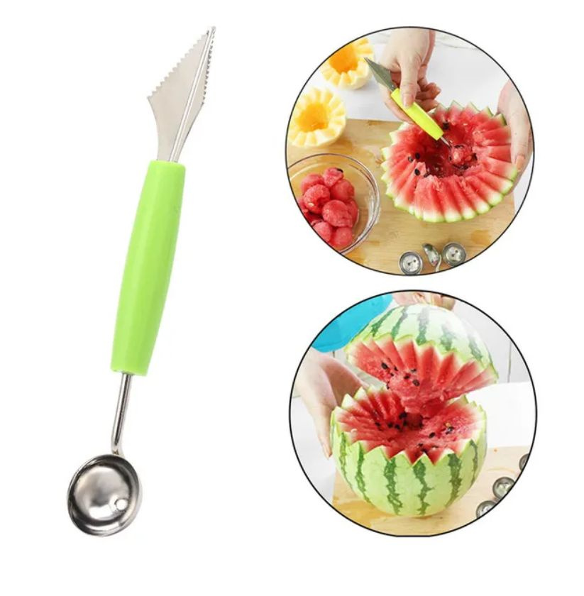 Нож для карвинга фруктов ложка нуазетка для фруктовых шариков, салатовый, мороженого и фигурной нарезки #1