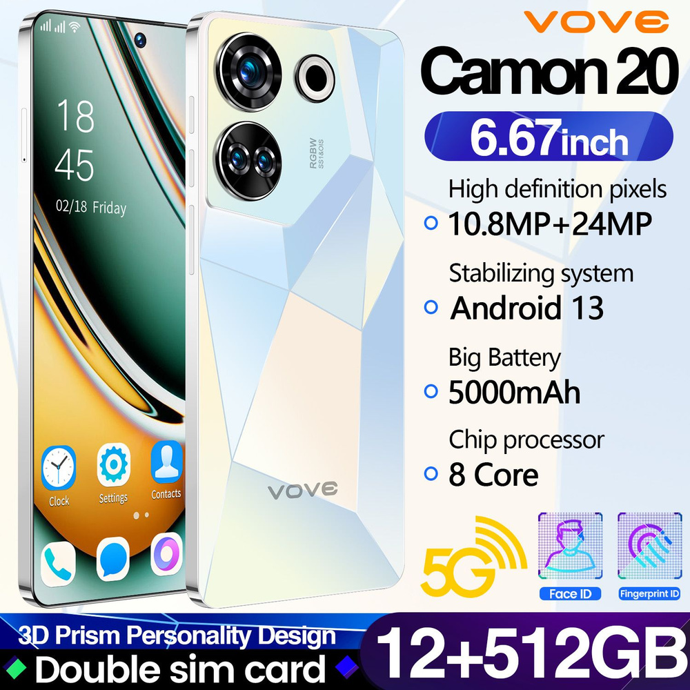 Смартфон Ультратонкий новый мобильный телефон Camon 20 Смартфон Dual SIM Dual Standby Ультранизкая цена #1