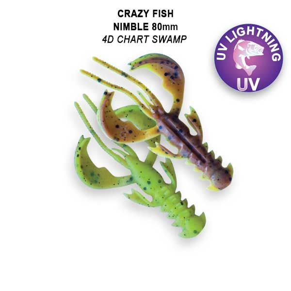 Силиконовые приманки Crazy Fish Nimble 3.2" 72-80-4d-6-F кальмар, плавающие  #1