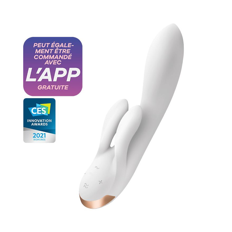 Вибратор-кролик Satisfyer Double Flex Connect App белый #1