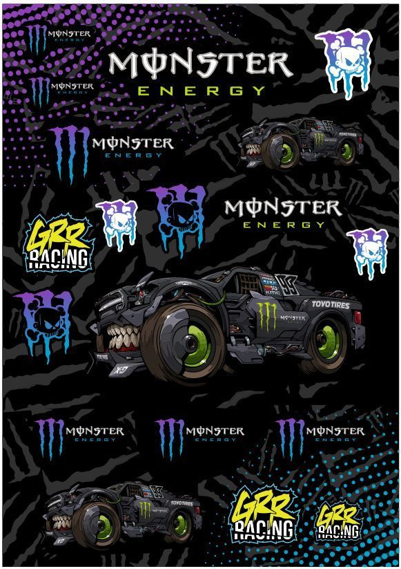 Наклейки Monster Energy purp A3 винил #4 #1