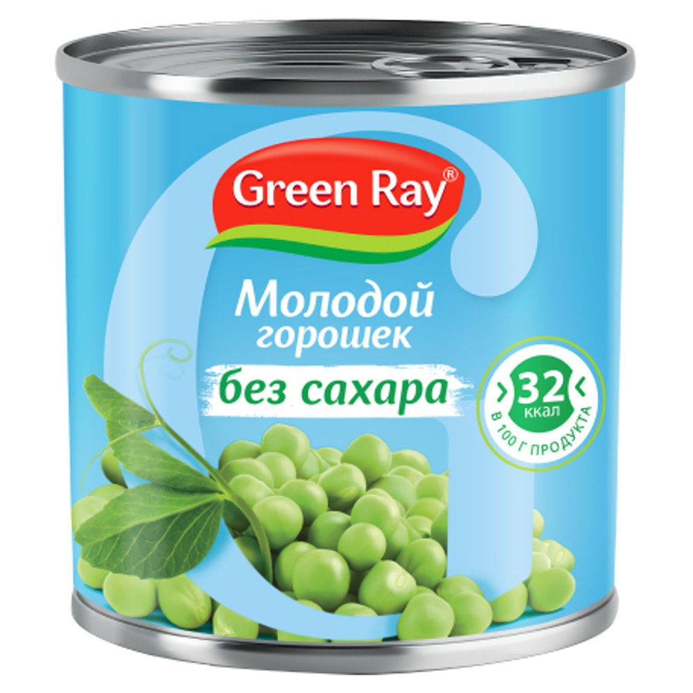 Горошек Green Ray молодой без сахара 400 г #1