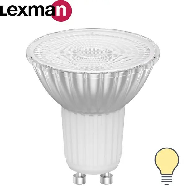 Лампа светодиодная Lexman GU10 220-240 В 5.5 Вт прозрачная 500 лм теплый белый свет  #1